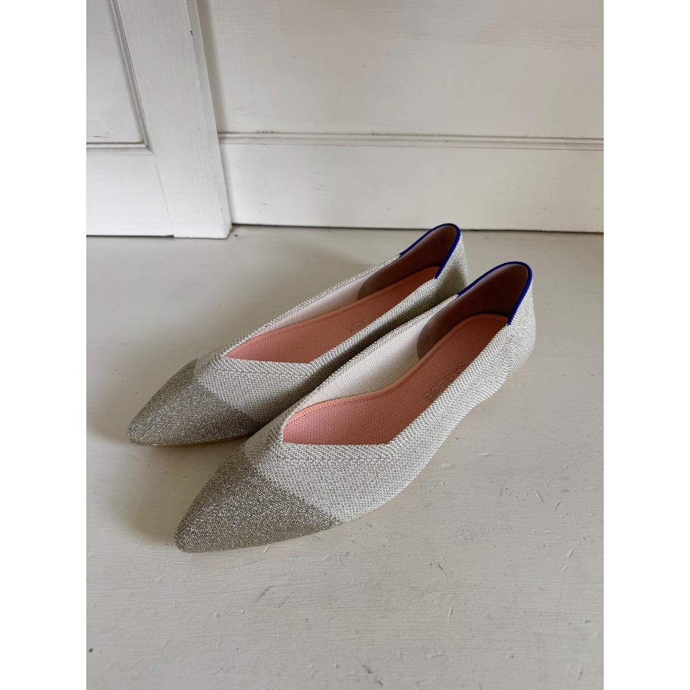 Rothy's The Point flats in Diamond Metallic Size 10 - Picture 2 of 8